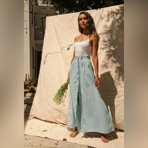 Pistola Raf Baez Chambray Skirt XS blue maxi